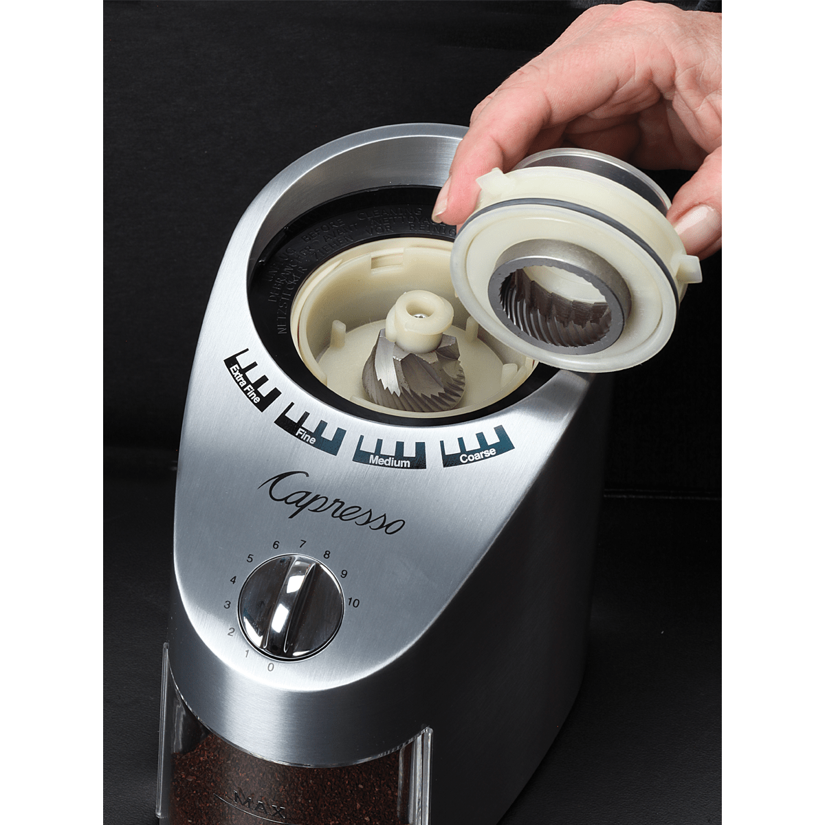 Infinity Coffee Machine stainless steel conical burr grinder - Capresso Infinity Plus – Upscale ...