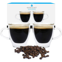GROSCHE TURIN Double Wall Espresso Glass Cups, Set of 2 - Cup