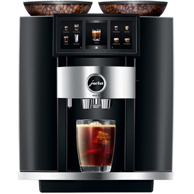 Jura GIGA 10 Automatic Espresso Machine showcasing its brewing features and sleek design.