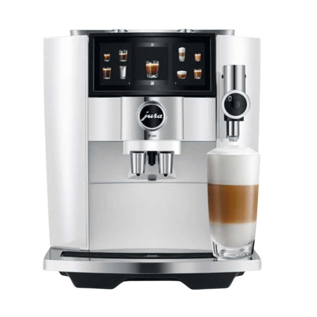 Jura J8 Twin + Milk Carafe – Diamond White | Upscale Coffee